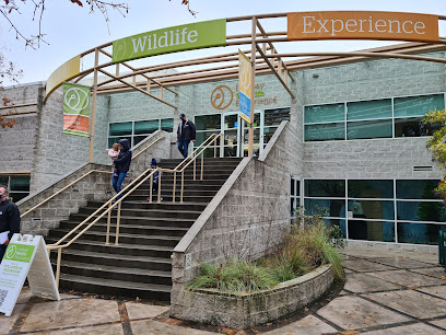 Lindsay Wildlife Experience entrance with stairs and signage
