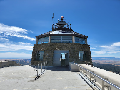 Mount Diablo Summit Visitor Center building with observation deck and mountain landscape views